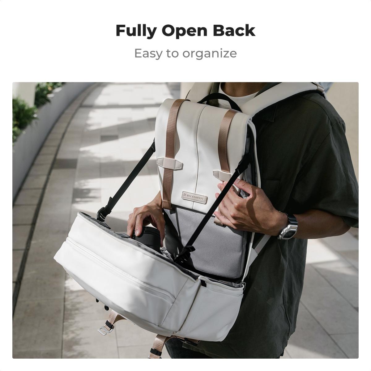 K&F Concept 20L Zaino Fotografico Professionale, Zaino Fotografico Multifunzionale impermeabile - Backpack Urban Wander 01（Beige）