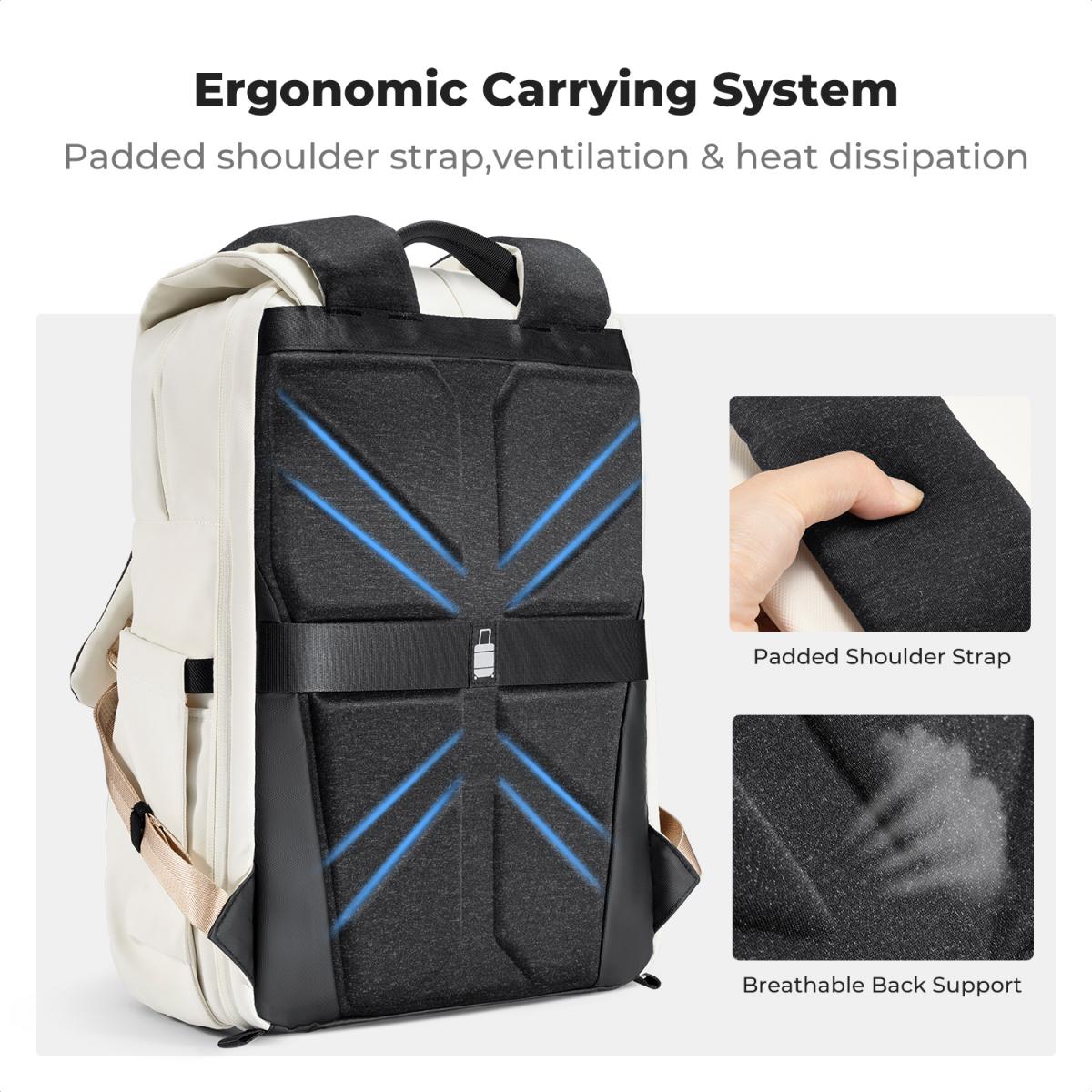 K&F Concept 20L Zaino Fotografico Professionale, Zaino Fotografico Multifunzionale impermeabile - Backpack Urban Wander 01（Beige）