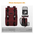 Kameraryggsekk Kameravesker for fotografer Stor kameraveske med regntrekk 15-15,6 tommers laptoprom kompatibel med Canon / Nikon / Sony / DJI Mavic Drone - Ryggsekk 20L Urban Wander 01 (Rød)