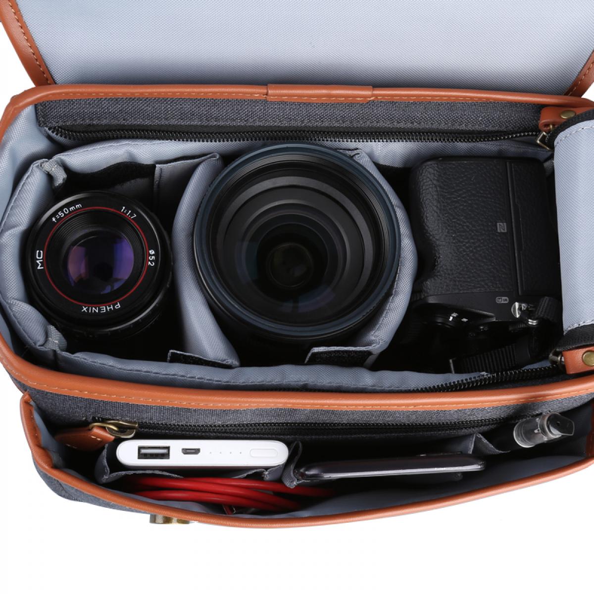 DSLR Kamera için Kompakt Messenger Omuz Çantası 25*16*19cm