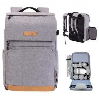 K&F Concept Camera Backpack, 22L Large Capacity 15.6 Inch Laptop for DSLR Cameras and Lens Commuting, with Raincover