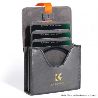 K&F Concept Camera Lens Filter Carry Case, 4-Pocket Waterproof Leather Bag for 100 * 100mm Square Filters and Filter Holder ,only Filter Holder System for NANO-X Series