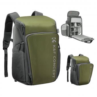 K&F Concept Camera Alpha Backpack Air 25L, Camera Bags for Photographers Large Capacity with Raincover, Backpack  25L Nature Wander 01（Green）