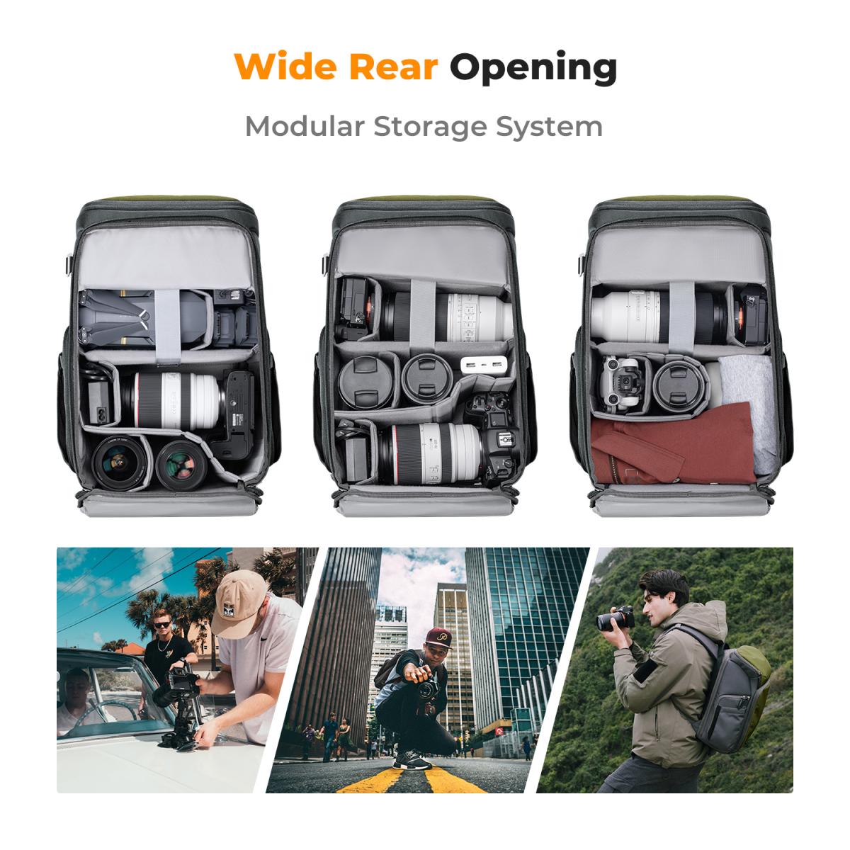 K & F Concept Zaino Per Fotocamera Di Grandi Dimensioni Borsa Per Fotocamera DSLR Per Laptop Da 15.6 Pollici 13L Con Supporto Per Treppiede Compatibile Con Canon Nikon Sony - Foto 7