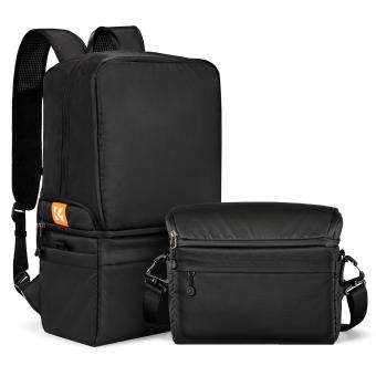 K&F Concept Collapsible Camera Bag 2 Way 22L for Photographers Business Trip, Travel, Everyday Bag, Black