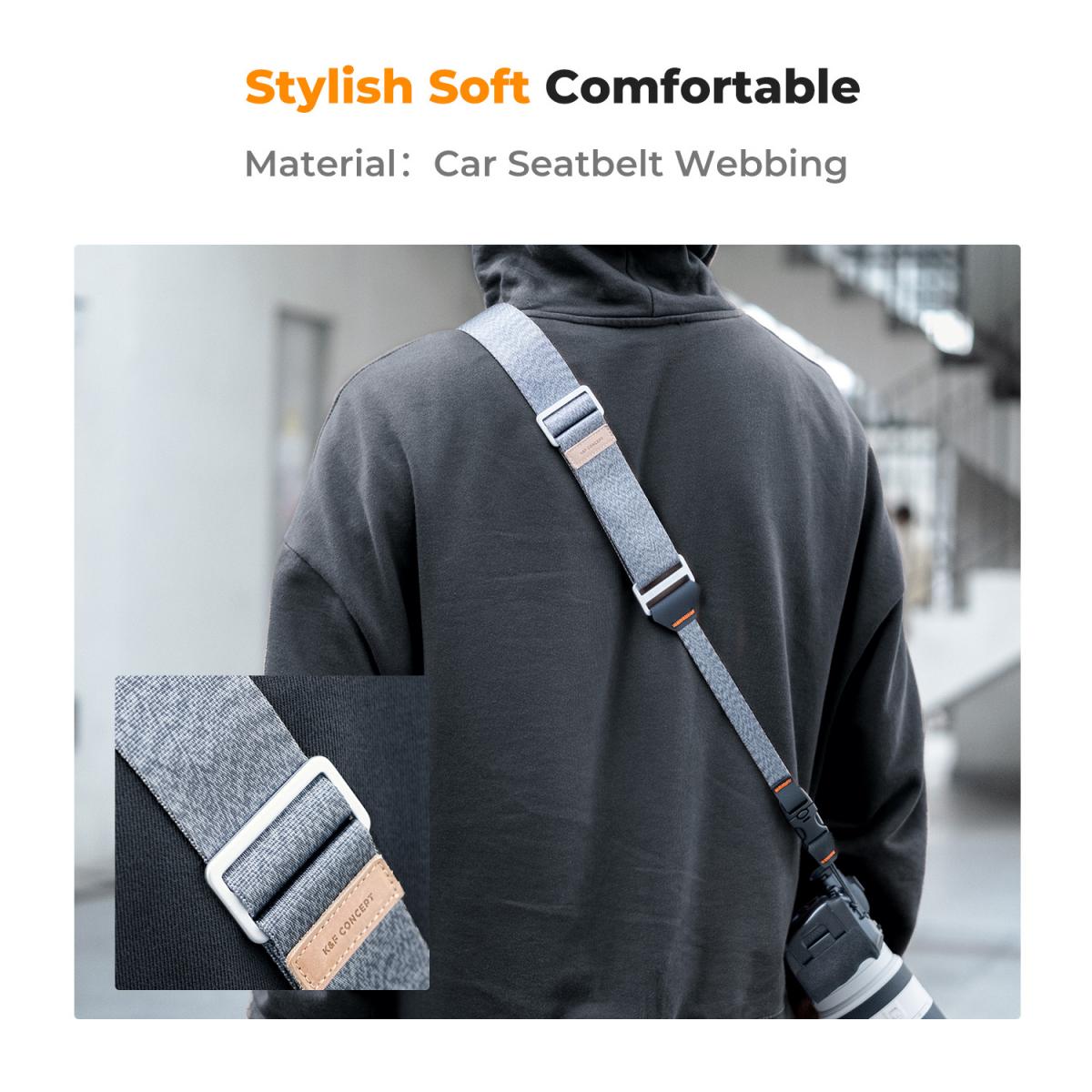 45 mm Camera Nekriem Met Snelsluiting Voor Fotografen Verstelbare Camera Schouderriem Compatibel Voor Nikon Canon Sony Olympus DSLR Camera Wit