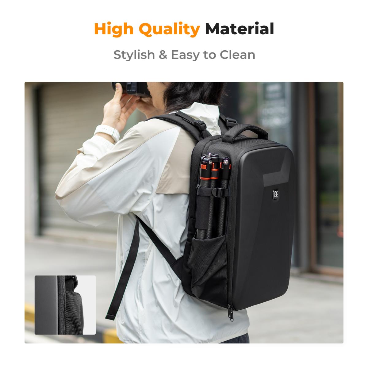 K&F Concept Camera Backpack,Hardshell Photography DSLR Camera Bag With 15-15.6 Inch Laptop Compartment Waterproof Hard Shell Camera Case Compatible