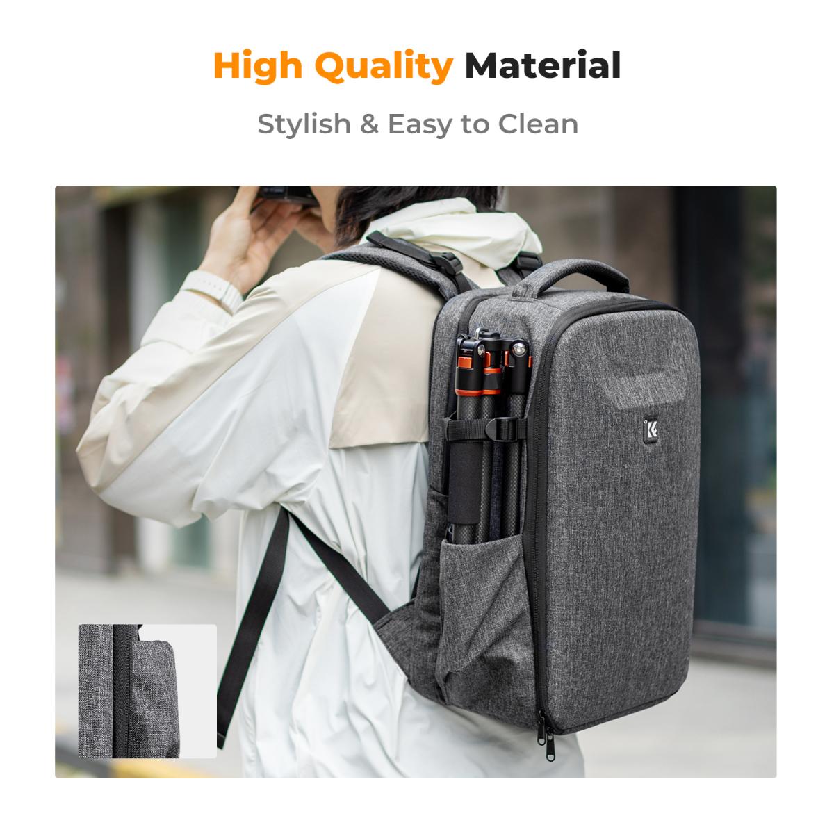 22L Zaino per fotocamera antiurto impermeabile scomparto borsa fotografica rigida - Backpack Nature Wander 10(Grigio)