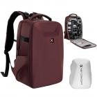 22L Zaino per fotocamera antiurto impermeabile scomparto borsa fotografica rigida - Backpack Nature Wander 10(Rosso)