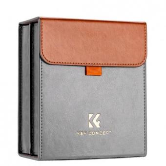 100*100 mm firkantet filterpose til 3 linsefiltre + 1 filterholder, mikrofiberinteriør, grå