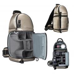 K&F Concept Kamera-Rucksack, Schultertasche aus PU-Material mit metallischer Textur , quadratische Tasche, Taschen für Fotografen, Kamera-Rechteck-Hülle, kompatibel mit Canon/Nikon/Sony/DJI Mavic Drohnen-Rucksack