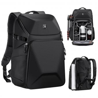 K&F Concept Camera Backpack 20L Large Waterproof Camera Bag with Front HardShell / 15.6