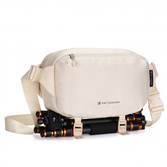 Bolso bandolera 2 en 1 K&F Concept, bolso de hombro para uso diario y mochila multifunción para fotografía, cámara DSLR, bolso portátil - Bolso bandolera de 10 l Urban Wander 01 (beige)