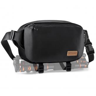10L Alpha Camera Sling Bag Borsa a tracolla fotografica, compatibile con droni Canon / Nikon / Sony Camars / DJI Mavic - Sling Bag Urban Wander 01 (Nero + Marrone)