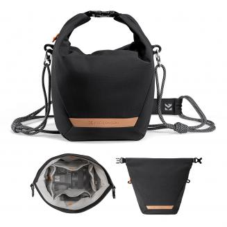 K&F Concept Kameratasche Rollup Fototasche, modische Kamera Umhängetasche, Verstellbarer Schultergurt Camera Bag, Fotografen-Schultertasche Liner Bag für DSLR-Kamera Spiegellose Kamera (Urban Wander U11 5L Sling Bag Schwarz)