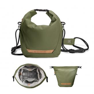 K&F Concept Kameratasche Rollup Fototasche, modische Kamera Umhängetasche, Verstellbarer Schultergurt Camera Bag, Fotografen-Schultertasche Liner Bag für DSLR-Kamera Spiegellose Kamera (Urban Wander U11 5L Sling Bag Grün)	