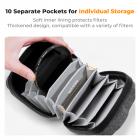 10 Cepli Sert Kabuklu Lens Filtre Torbası 95 mm'ye Kadar, Su Geçirmez, Dayanıklı, Taşınabilir, Seyahat ve Fotoğrafçılık için Kamera Filtre Kılıfı Taşıma Çantası, Boyut L