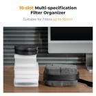 10 Cepli Sert Kabuklu Lens Filtre Torbası 95 mm'ye Kadar, Su Geçirmez, Dayanıklı, Taşınabilir, Seyahat ve Fotoğrafçılık için Kamera Filtre Kılıfı Taşıma Çantası, Boyut L