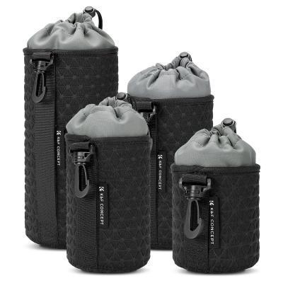 4 Pack Camera Lens Pouch Case, borsa protettiva per obiettivi Mirrorless, coulisse fotocamera Lens Pouches per Canon, Nikon, Pentax, Sony, Olympus obiettivo