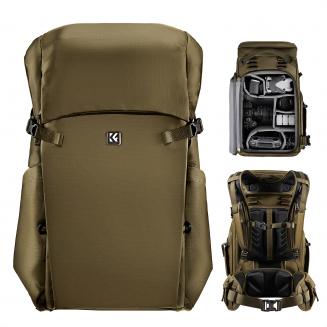 K&F Concept 30L Zaino Fotografico, Zaino Professionale impermeabile per DSLR con inserto rimovibile personalizzabile, spallacci regolabili, adatto per laptop da 15", attrezzatura fotografica - Backpack 30L Star Wander 01 (Champagne）