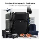 K&F Concept 30L Zaino Fotografico, Zaino Professionale impermeabile per DSLR con inserto rimovibile personalizzabile, spallacci regolabili, adatto per laptop da 15", attrezzatura fotografica - Backpack 30L Star Wander 01 (Nero)
