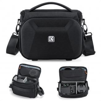 K&F Concept kameraveske, vanntett crossbody-veske med rask tilgang for DSLR/speilløs kamera, med hardt skall og stativholder, størrelse M