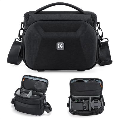 K&F Concept kameraveske, vanntett crossbody-veske med rask tilgang for DSLR/speilløs kamera, med hardt skall og stativholder, størrelse M