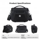 K&F Concept kameraveske, vanntett crossbody-veske med rask tilgang for DSLR/speilløs kamera, med hardt skall og stativholder, størrelse M