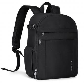 K&F Concept 13L Zaino per Fotocamera Compatto, Zaino Fotografico con Parapioggia, scomparto per laptop per obiettivi reflex treppiedi -Backpack Nature Wander 12 Nera
