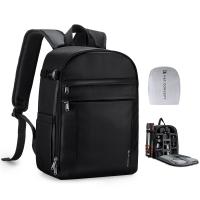 K&F Concept 13L Camera Backpack Nature Wander 12 Black, Lightweight Photography Bag with Quick Access Front Opening, Tripod Strap & Dual-Purpose Design for Travel and Daily Use, Black-PU