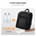 K&F Concept 13L kameraryggsekk Nature Wander 12 svart, lett fotoveske med rask tilgang til frontåpning, stativstropp og dobbeltfunksjonsdesign for reise og daglig bruk, svart PU