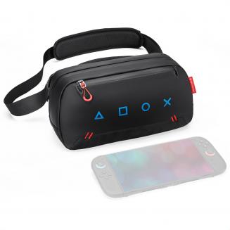 Custodia per il trasporto con 8 slot per schede di gioco, borsa da gioco portatile per console e accessori, borsa a tracolla leggera compatibile con Nintendo Switch 2/Steam Deck OLED/PlayStation