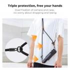 Cinturino per collana per Osmo Pocket 3, corda multifunzionale per smartphone, tripla protezione, lunghezza regolabile, installazione senza attrezzi, compatibile con smartphone e action camera, libera le mani e inizia a scattare rapidamente, Nero