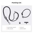 Cinturino per collana per Osmo Pocket 3, corda multifunzionale per smartphone, tripla protezione, lunghezza regolabile, installazione senza attrezzi, compatibile con smartphone e action camera, libera le mani e inizia a scattare rapidamente, Nero