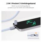 Halskettenband für Osmo Pocket 3 mit integriertem Ladekabel, multifunktionales Aufhängeseil für Smartphones, dreifacher Schutz, verstellbare Länge, werkzeuglose Installation. (Blau)