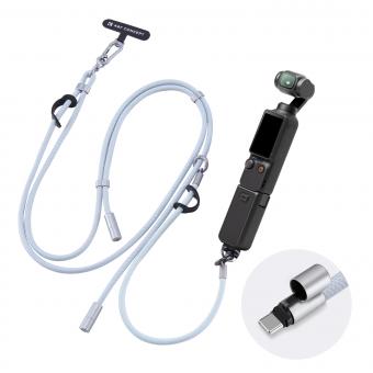 Necklace Strap for Osmo Pocket 3, Multi-functional Hanging Rope for Smartphones, Triple Protection, Adjustable Length, Tool-Free Installation, Compatible with Smartphones and Action Cameras, Frees Up Your Hands and Gets Shooting Quickly, Blue 