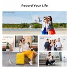 K&F Concept Selfie-stativ med öppning, selfie-stativ med laddningsbar Bluetooth-fjärrkontroll, telefonhållare för vlogg, hopfällbar och lätt design, kompatibel med iPhone/Android, vit