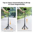 K&F Concept Selfiestick, automatiskt öppnings- och stängningsstativ för telefon, 360° roterbar selfiestick med 9-knappars Bluetooth-fjärrkontroll, utdragbart automatiskt stativ för mobiltelefon (svart)