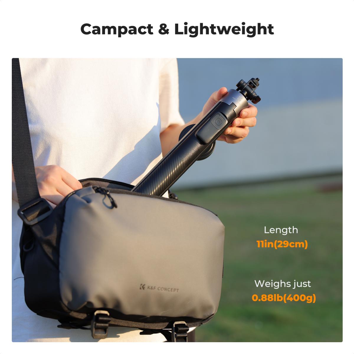 K&F CONCEPT Popod 72" telefonstativ, 3-i-1 klips og magnetisk selfiestang med fjernbetjening, automatisk telefonstativ, kompatibel med iPhone 17-12-serien af ​​Android-telefoner, 1/4" skruetilbehør