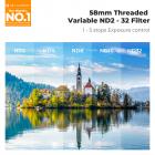 K&F CONCEPT Dobbeltsidet magnetisk objektivfilteradapter med 58 mm variabelt ND2-32 filter, kompatibel med iPhone 17 Pro og 58 mm gevindfiltre, VND-filter kompatibelt med iPhone-kameraobjektiv