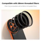 K&F CONCEPT Dobbeltsidet magnetisk objektivfilteradapter med 58 mm CPL-filter, kompatibel med iPhone 17 Pro og 58 mm gevindfiltre, CPL-filter kompatibelt med iPhone-kameraobjektiv