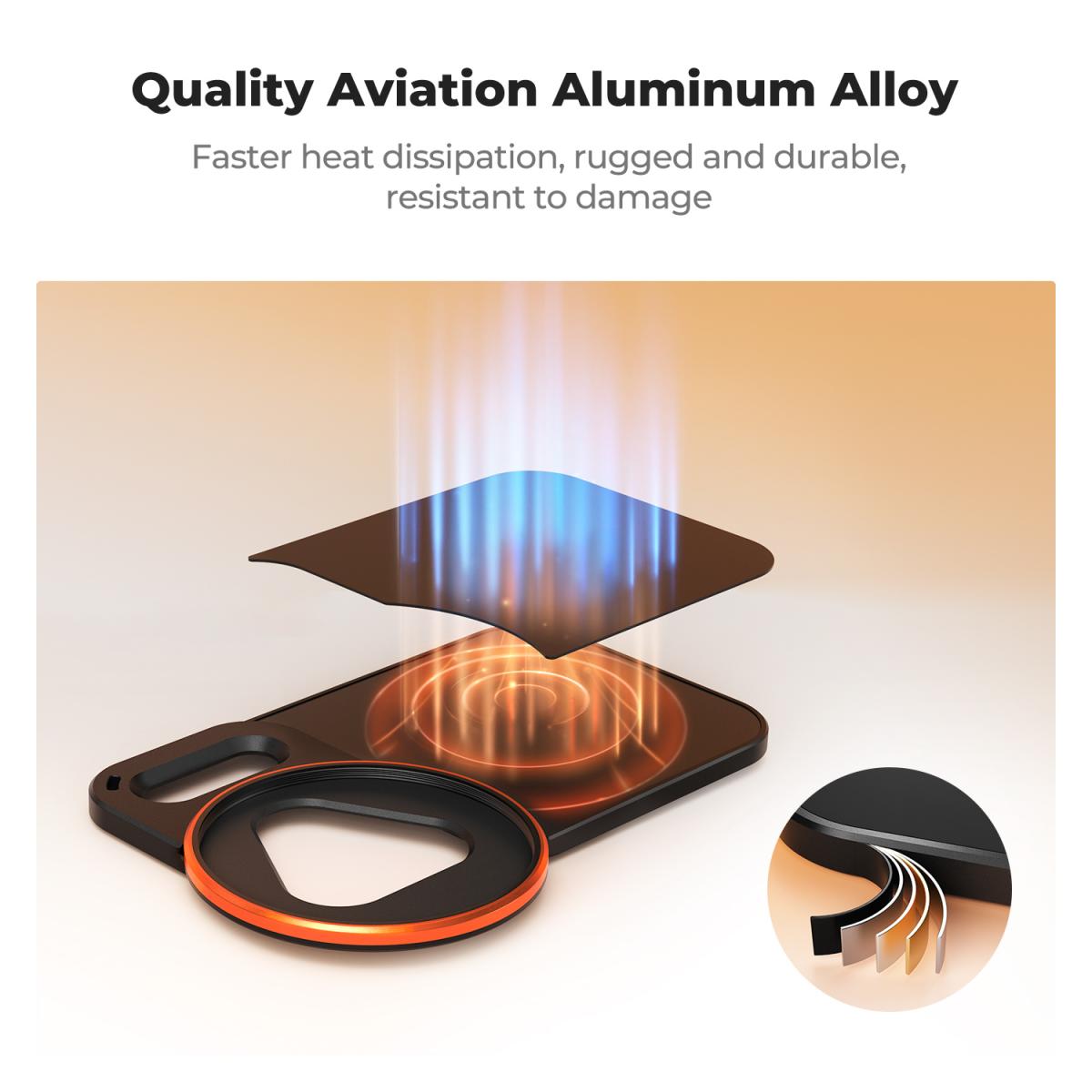 K&F CONCEPT Dobbeltsidet Magnetisk Linsefilter Adapter, Kompatibel med iPhone 17 Pro og 58 mm Gevindfiltre, iPhone Filtermontering (Filter Medfølger Ikke)