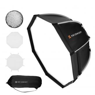 22"/55 cm Softbox Octogonale à Dégagement Rapide avec Grille en nid d'abeille+Diffuseur Souple+Sac de Transport, Boîte à lumière Bowens Mount pour COB Light