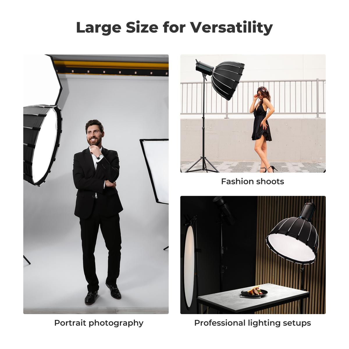 Hexadecágono parabólico Softbox de 23,6 "/ 60 cm compatível com montagem Bowens com difusores de luz de grade de favo de mel Bolsa de transporte para estúdio fotográfico Speedlite Flash e Monolight