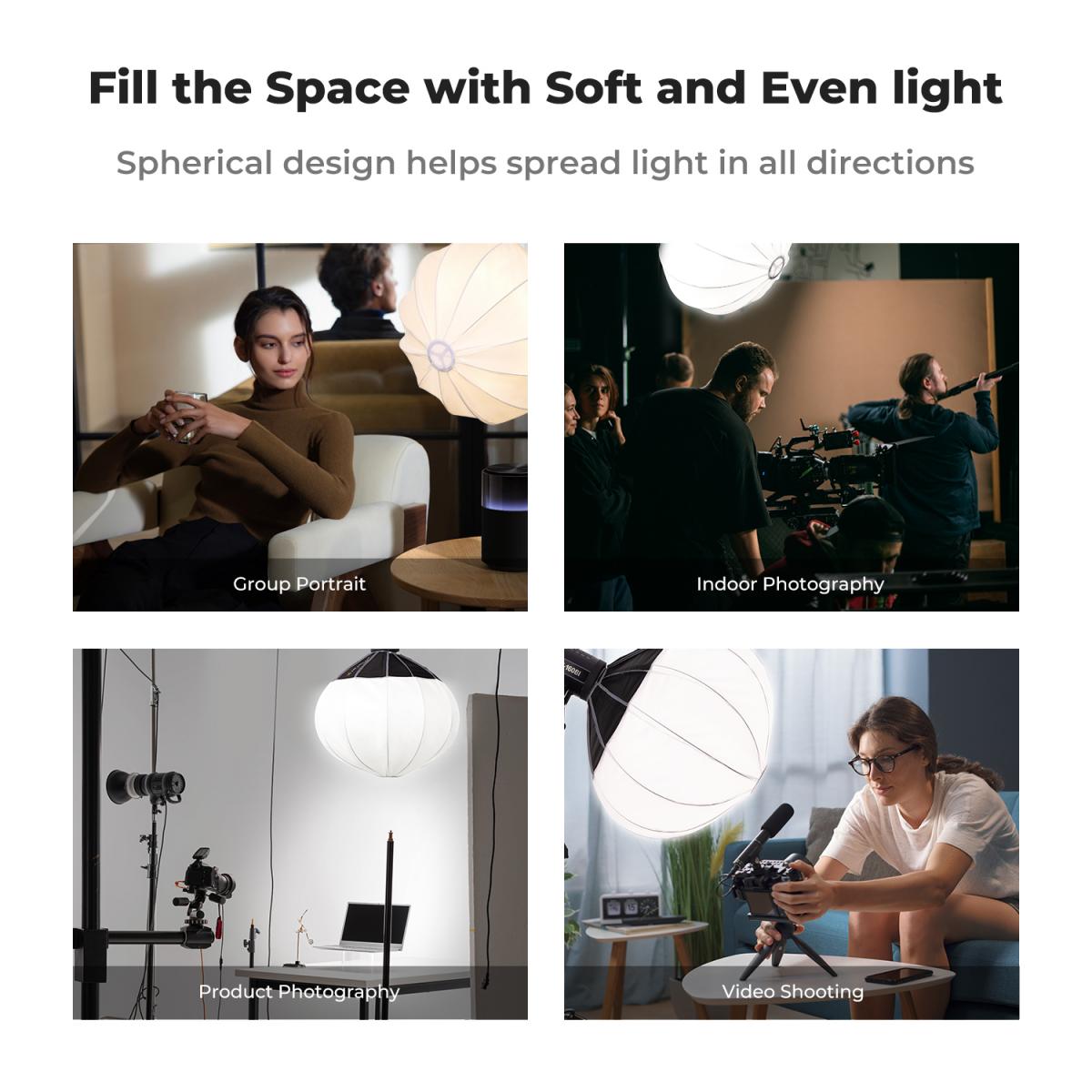 Lanterna Softbox de 26 "/ 65 cm Modificador de luz suave Difusor de luz de liberação rápida Softbox compatível com suporte Bowens com bolsa de transporte para estúdio fotográfico Flash Speedlite e monolight