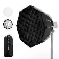 15.75" / 40cm K&F CONCEPT Mini Bowens Mount Octagonal Softbox for PL-60B COB Light, Includes Honeycomb Grid, Diffuser, and Drawstring Storage Bag.