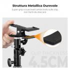 Supporto per riflettore fotografico K&F CONCEPT, supporto con clip in metallo resistente con attacco per supporto luce da 5/8" per riflettori, pannelli per fondali