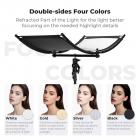 K&F CONCEPT U-formet buet reflektor 100x45cm, 4-i-1 (svart/gull/hvit/sølv) sett med 1,5m stativ for studio