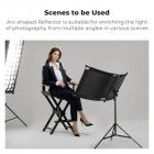 K&F CONCEPT U-formet buet reflektor 100x45cm, 4-i-1 (svart/gull/hvit/sølv) sett med 1,5m stativ for studio