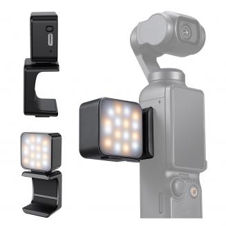 Mini lampe magnétique K&F Concept pour DJI Osmo Pocket 3, éclairage auxiliaire LED rechargeable USB C 1 W, température de couleur réglable sur 3 niveaux (3 000 K/4 500 K/6 000 K), luminosité sur 2 niveaux.